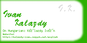 ivan kalazdy business card